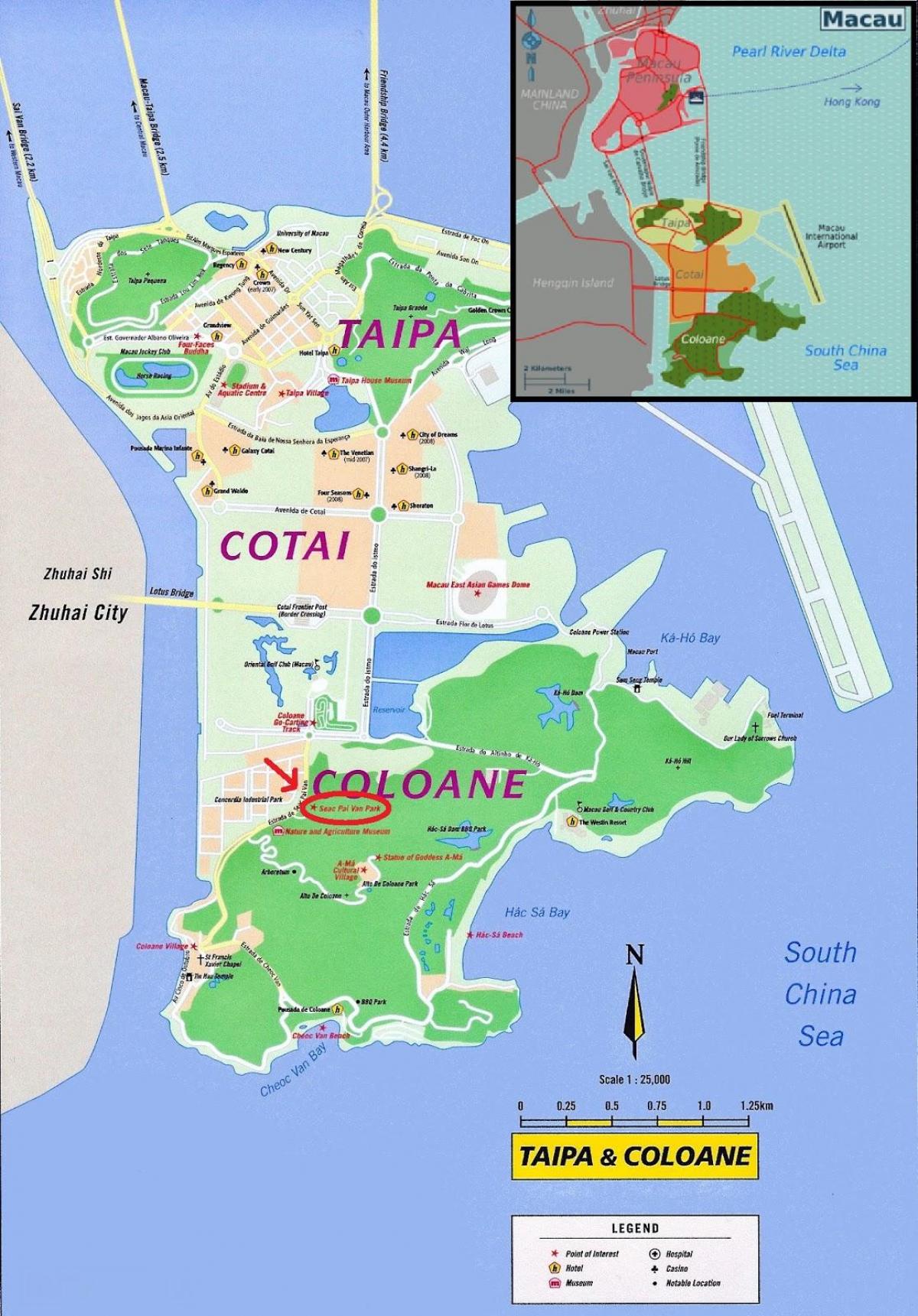 Karte von Macau Fähre 
