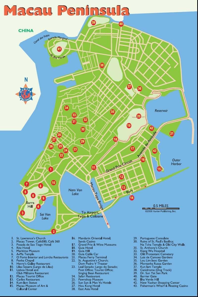 Macau sightseeing-map