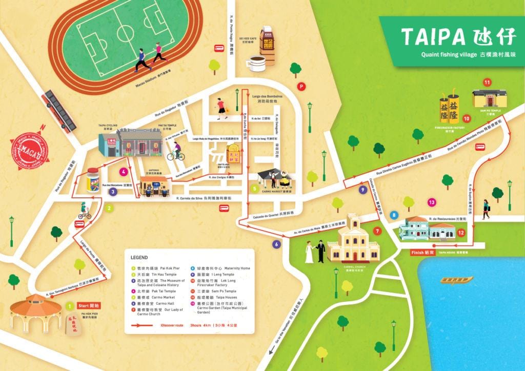 Karte von taipa village Karte
